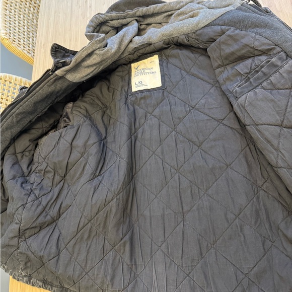 American Eagle Outfitters Dark Gray Hooded Utility Jacket Men’s Sz L - Picture 10 of 10
